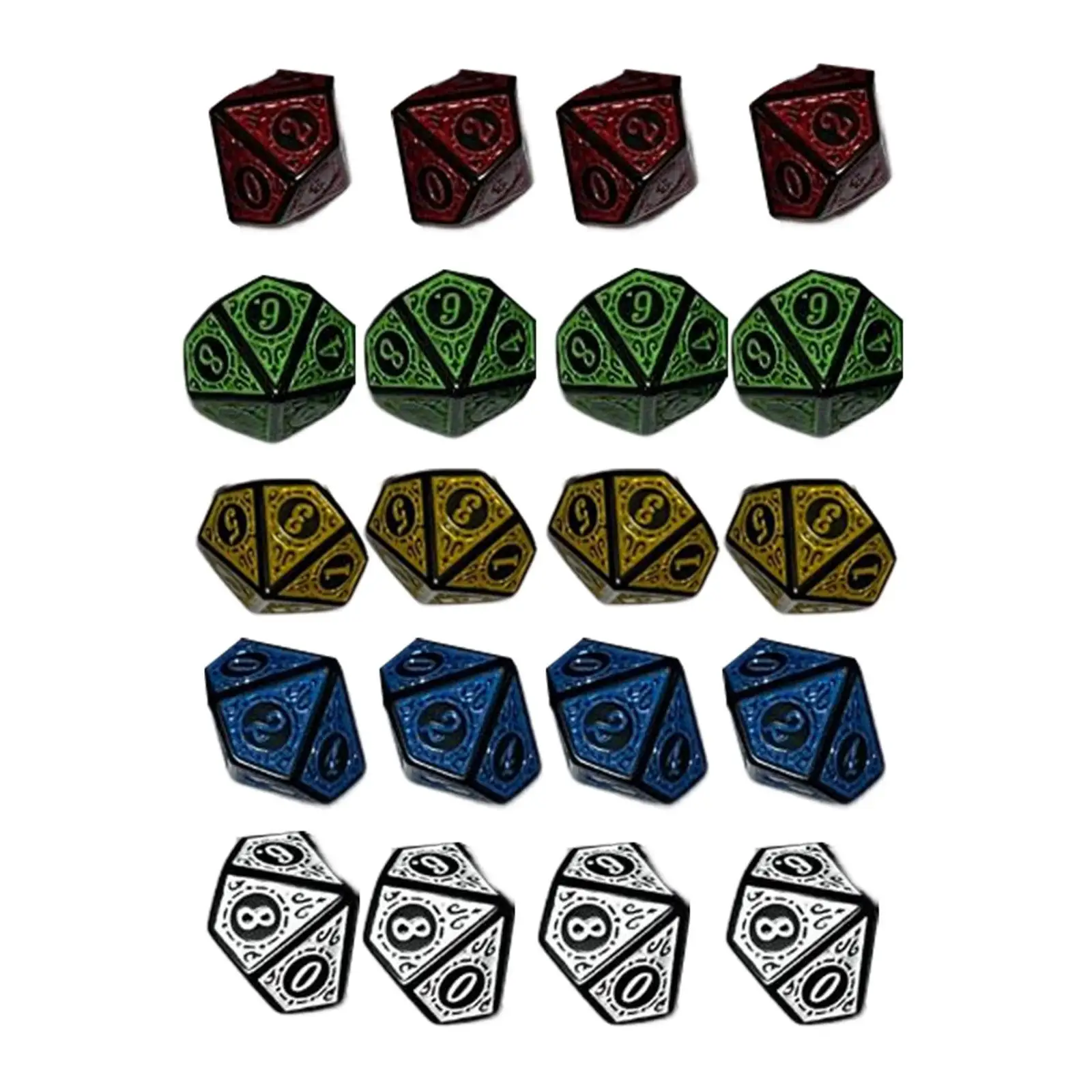 

20 Pieces Polyhedral Dice for RPG Party Toys Table Games Math Teaching