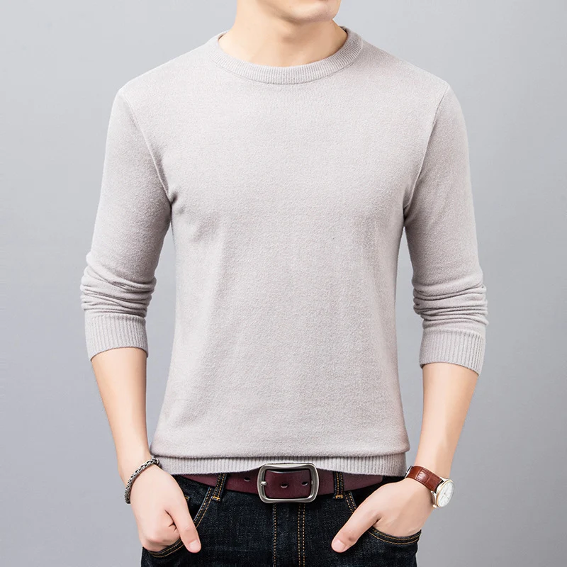 

Мужской свитер с длинным рукавом, с круглым вырезом