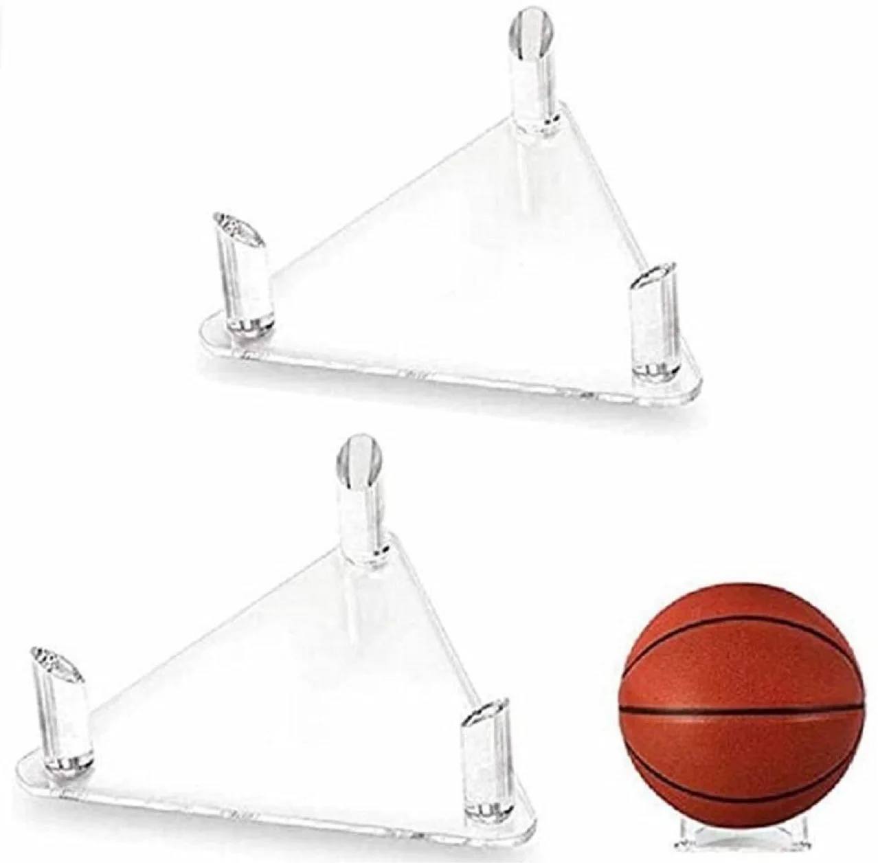 

Triangle Transparent Acrylic Ball Stand Display Holder Rack Support Base for Soccer Volleyball Basketball Football Rugby Ball