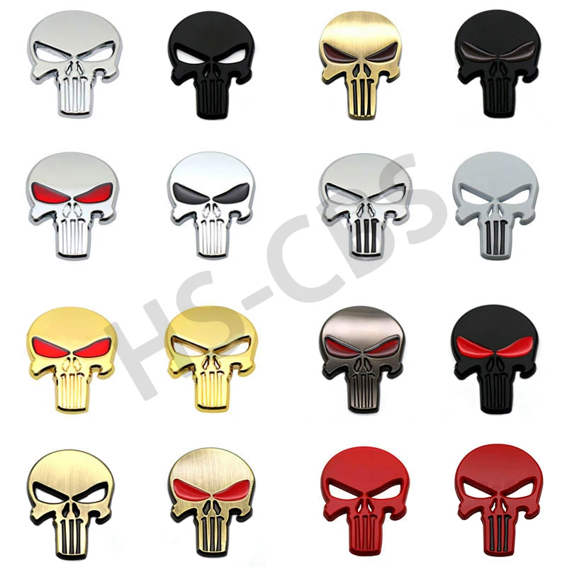 Металлический 3d-значок в виде головы черепа наклейка на заднюю крыло автомобиля