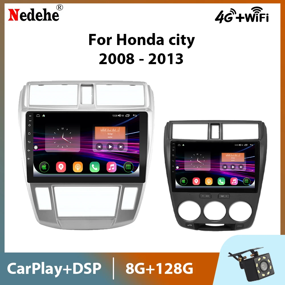 

8G+128G Android 11 For Honda City 2008-2013 Car Radio Multimedia Video player 2 Din Auto Stereo Audio GPS Navigation Carplay DVD
