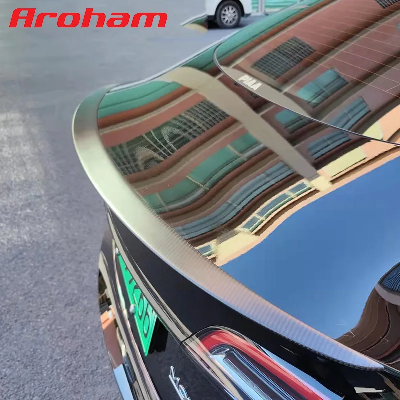 

Aroham 100% настоящий матовый спойлер заднего багажника из углеродного волокна для Tesla модель 3 модель 2017-2022 задний багажник спойлер для крыла автомобиля Стайлинг