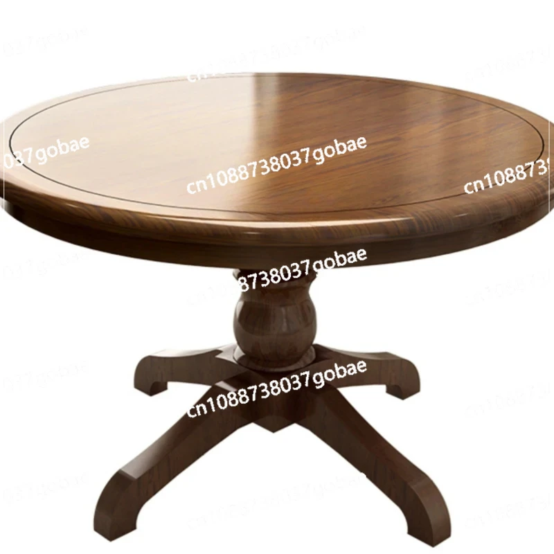 ZF круглый обеденный стол из цельного дерева и стулья ясеня ретро-мебель для