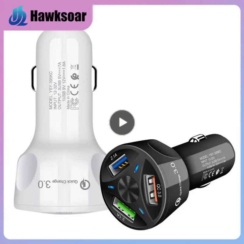 

QC3.0 3 USB Car Charger Quick Fast Charge for iphone X 7 8 iPad Universal For Samsung Huawei P30 Fast Charging 5V