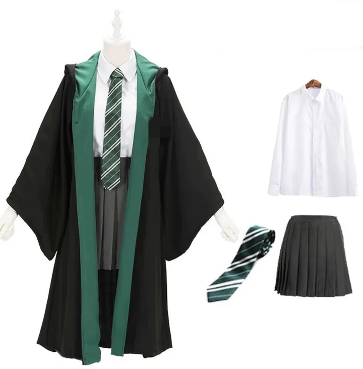 

Magic Robe Cape Cosplay Potter Costume Hermione Suit Tie Scarf Wand Glasses Godric Gift Potter Cosplay Halloween Party Clothes