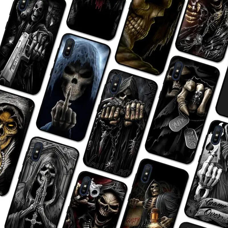 

Grim Reaper Skull Skeleton Phone Case for Redmi 5 6 7 8 9 A 5plus K20 4X S2 GO 6 K30 pro