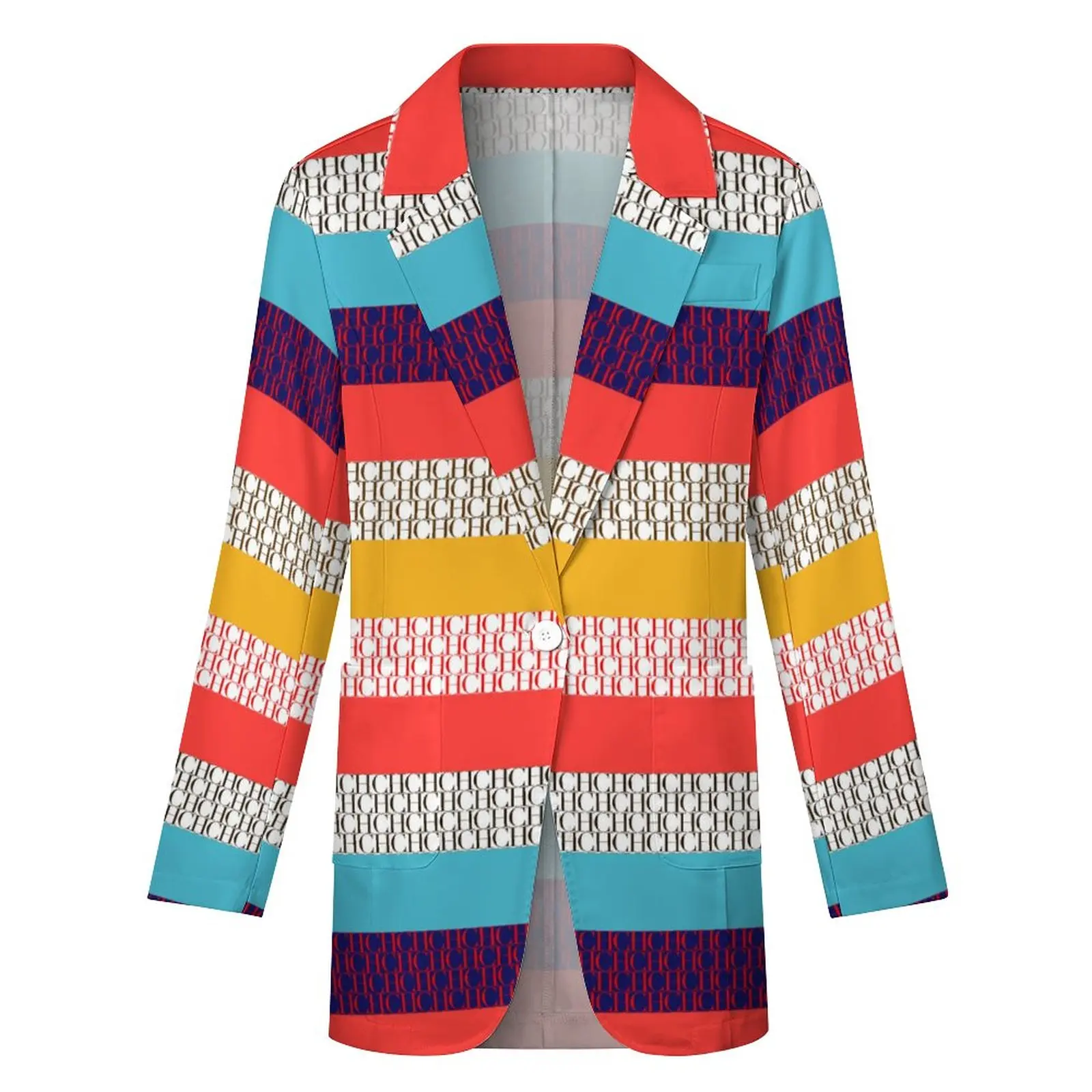 

Casual Ladies Coat Dress Suits Long Sleeve Single Button Women Blazers V Neck Pocket Design 2023 Fashion Printing Fomal Clothes