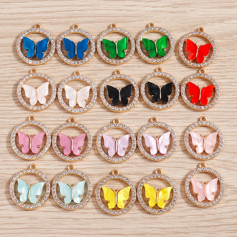 

10pcs 22x24mm Elegant Crystal Animal Butterfly Charms for Jewelry Making Women Fashion Drop Earrings Pendants Necklaces DIY Gift