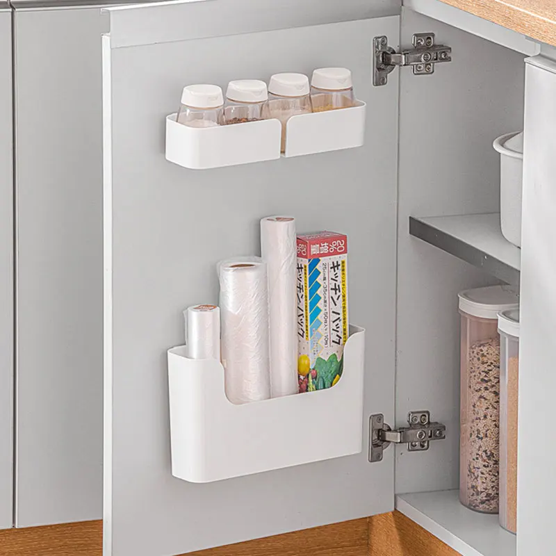 

WHYY Plastic Kitchen Seasoning Storage Boxes Wall-mounted Toilet Desktop Organizer Racks Hanging Basket for Bathroom Accessories
