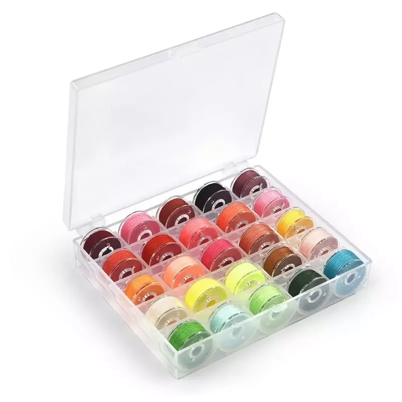 

Multicolor Bobbin Thread Polyester Thread Spools Sewing Machine Bobbins with Storage Box for Embroidery Sewing Accessories