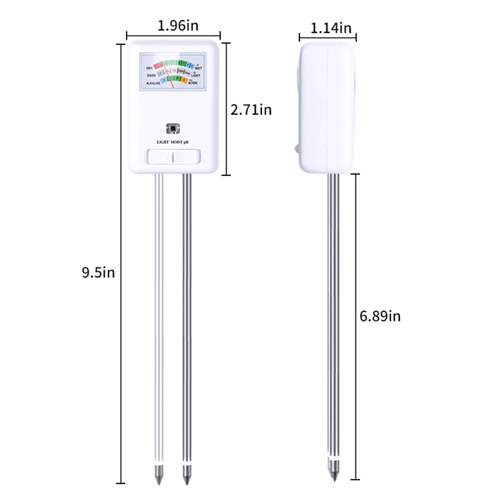 miernik wilgotności gleby 3 w 1 Tester światła i PH dla roślin domowych na zewnątrz ogrodzie trawnik farmy