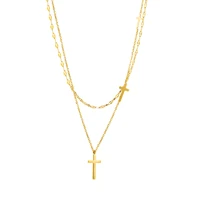 contracted sen is a versatile choker with a niche double cross necklace clavicle chain