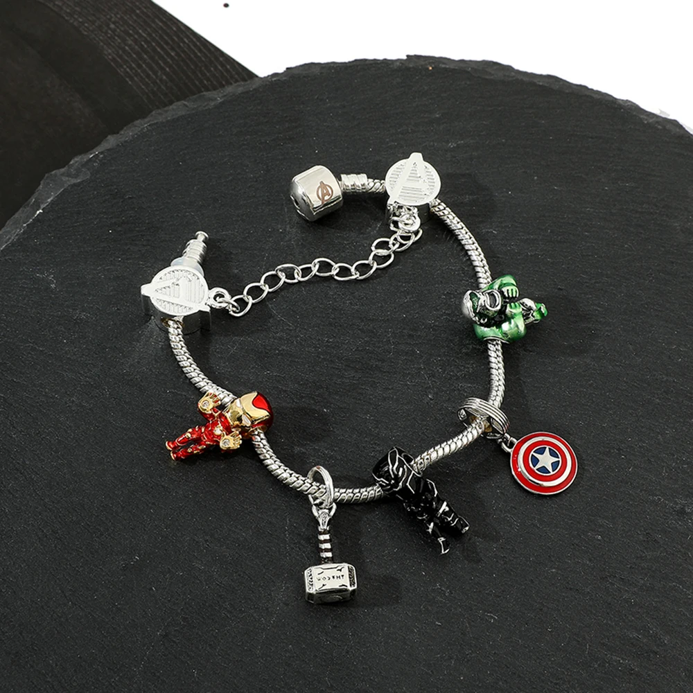 Disney Marvel Movie Avengers Fashion Bracelet Cosplay Superhero Iron Man Luxury Pendant Bangle Jewelry Accessories Quality Gifts images - 6