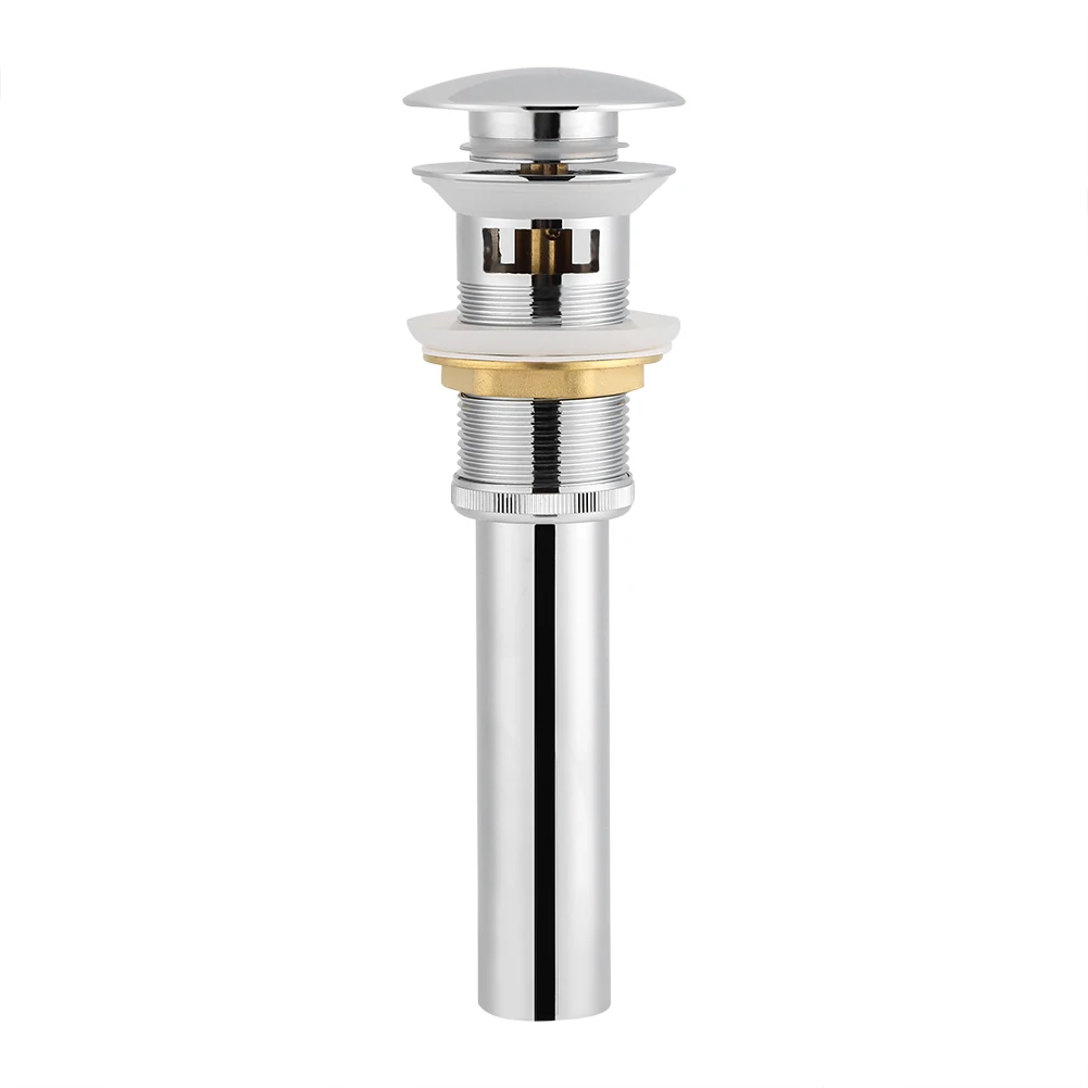 

Kitchen Bathroom Basin Sink Solid Brass Pop Up Drain Stopper with Overflow Hole Chrome drain drain