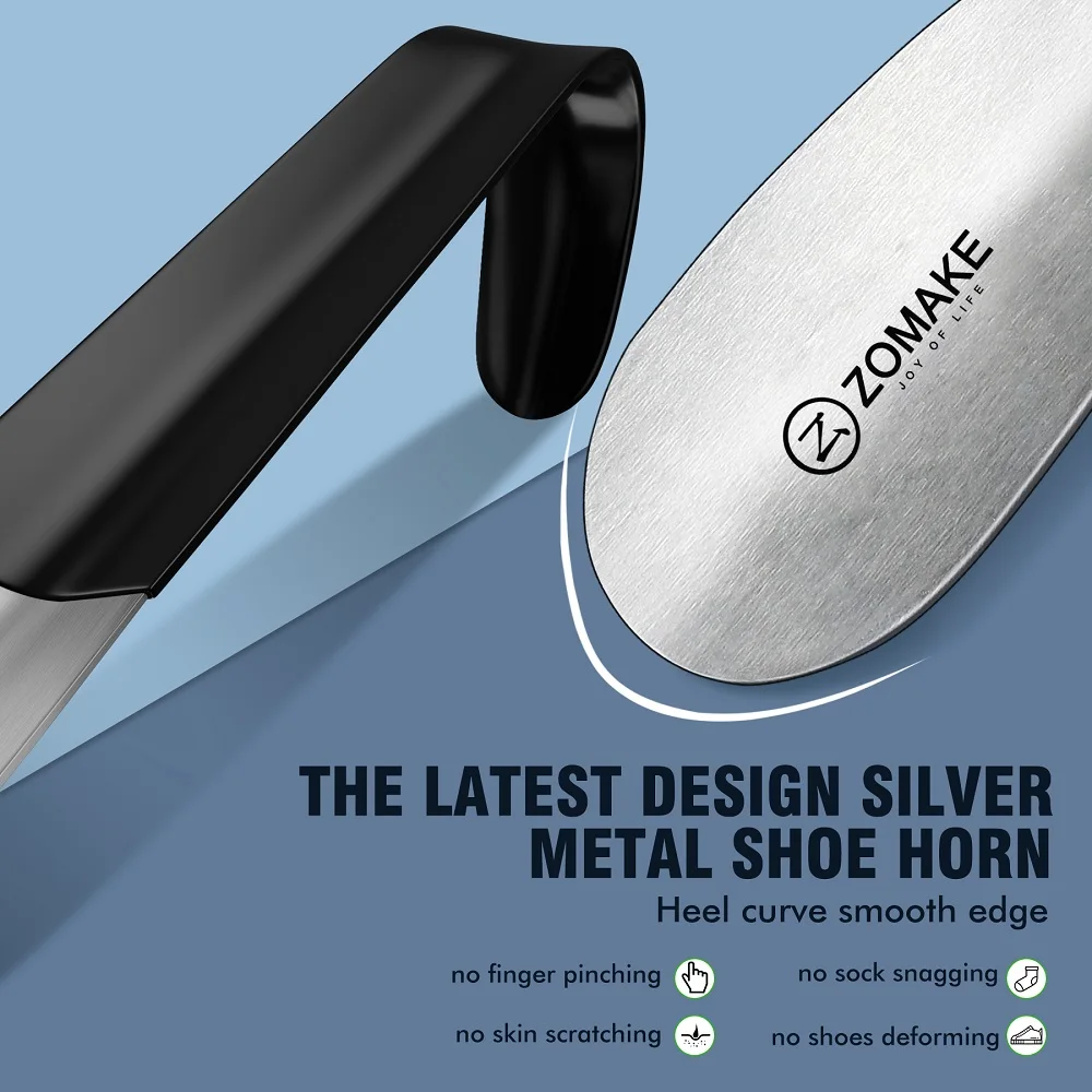 ZOMAKE Metal Long Handle ShoeHorn 16.5