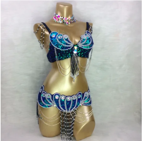 

2023 new belly dance costume set BRA+belt+NECKLACE 3piece/ set ,any size,34/36/38/40/42 B/C/D/DD