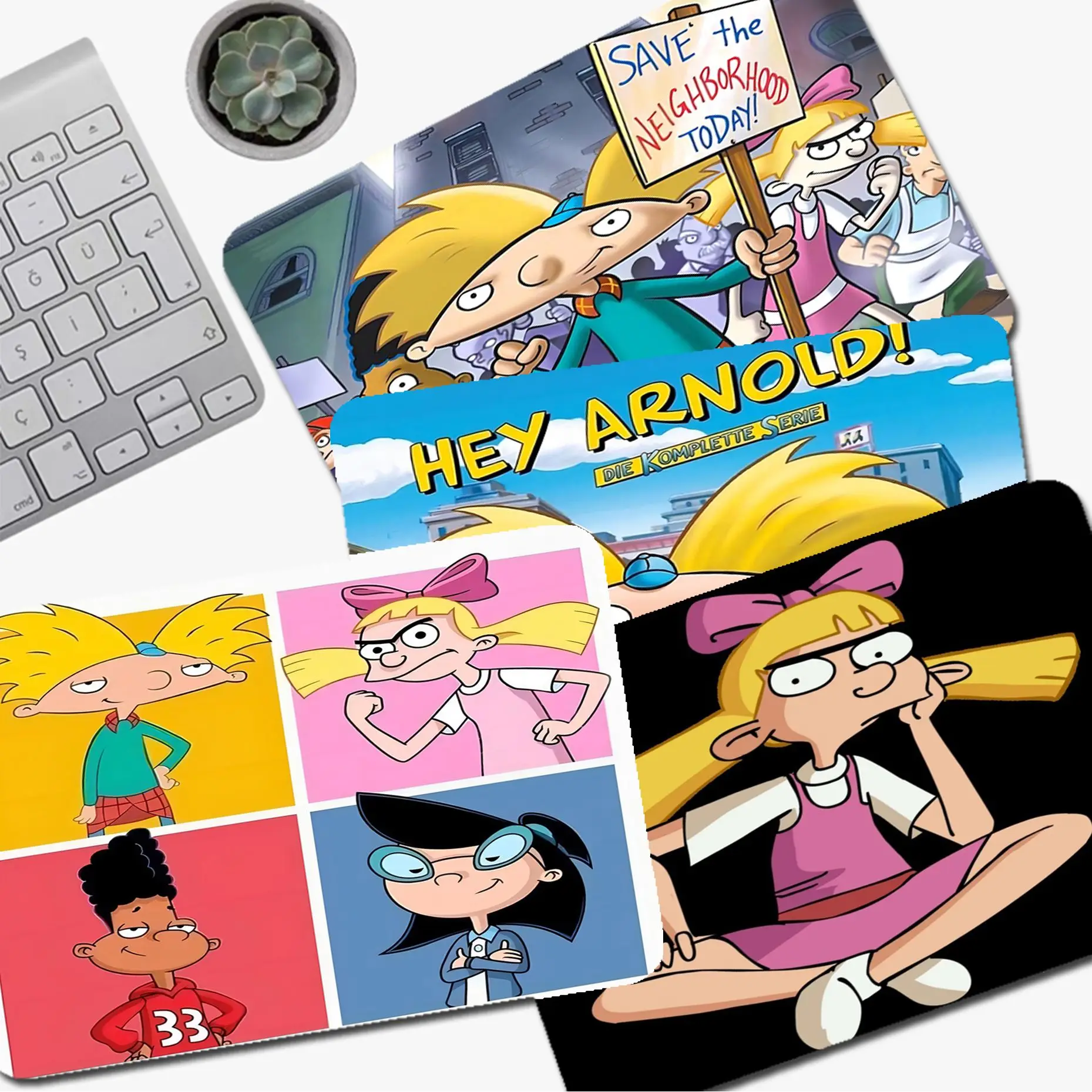 

Cartoon H-HeyS A-ArnoldS Mousepad Small Office Computer Desk Mat Table Keyboard Big Mouse Pad Laptop Non-slip Deskpad Home Decor