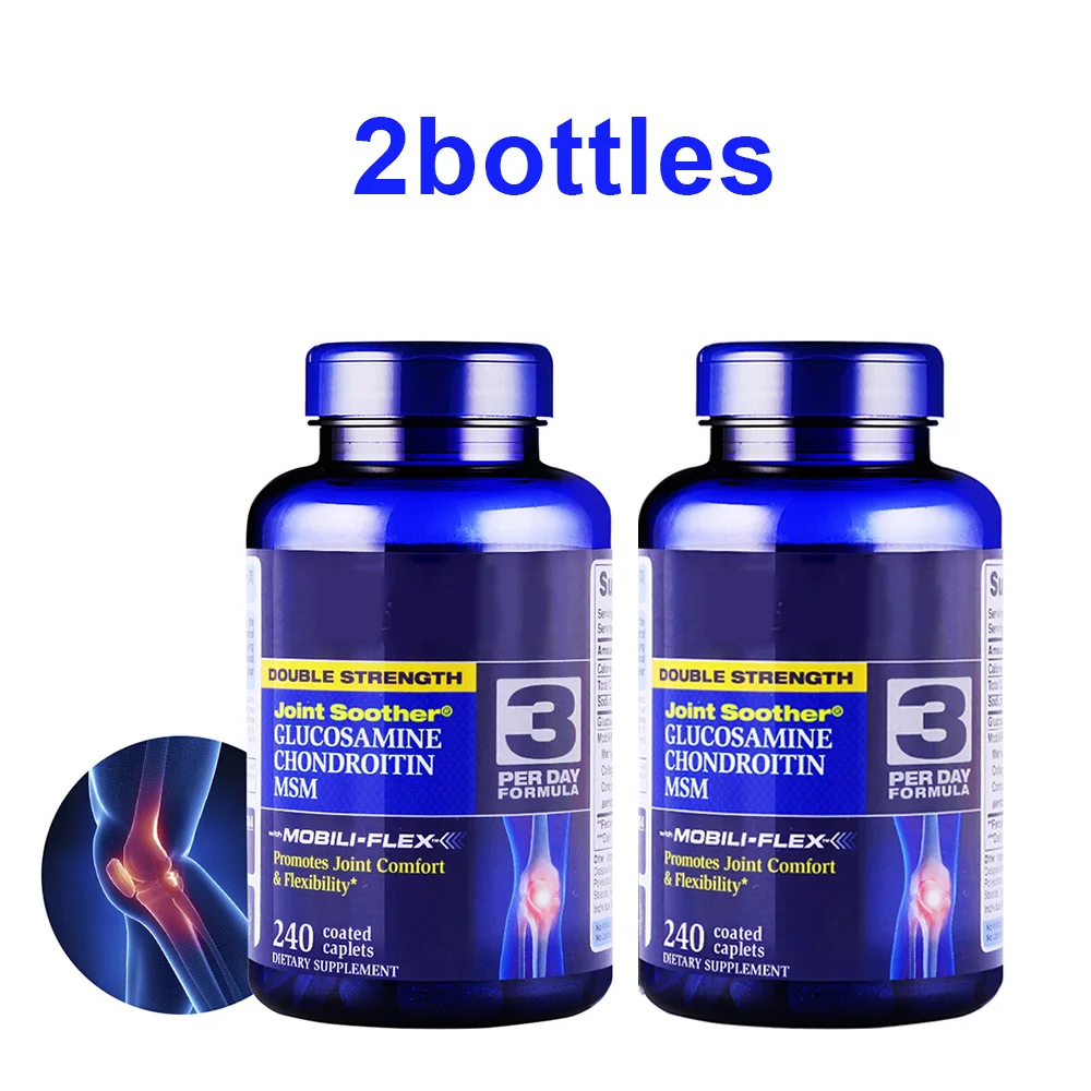 

2 бутылки, Двойная сила глюкомин Chondroitin & MSM, соединительные соски 240 крышки/бутылка