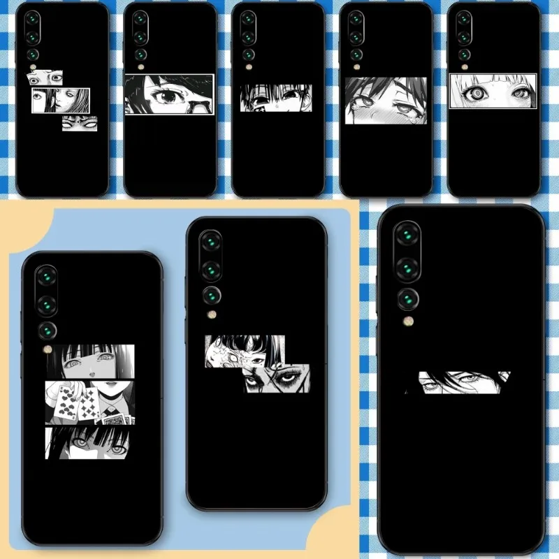 Anime Eyes Phone Case For Huawei P50 P40 P30 Pro Lite P Smart 2021 2019 Magic 3 Soft Black Phone Cover