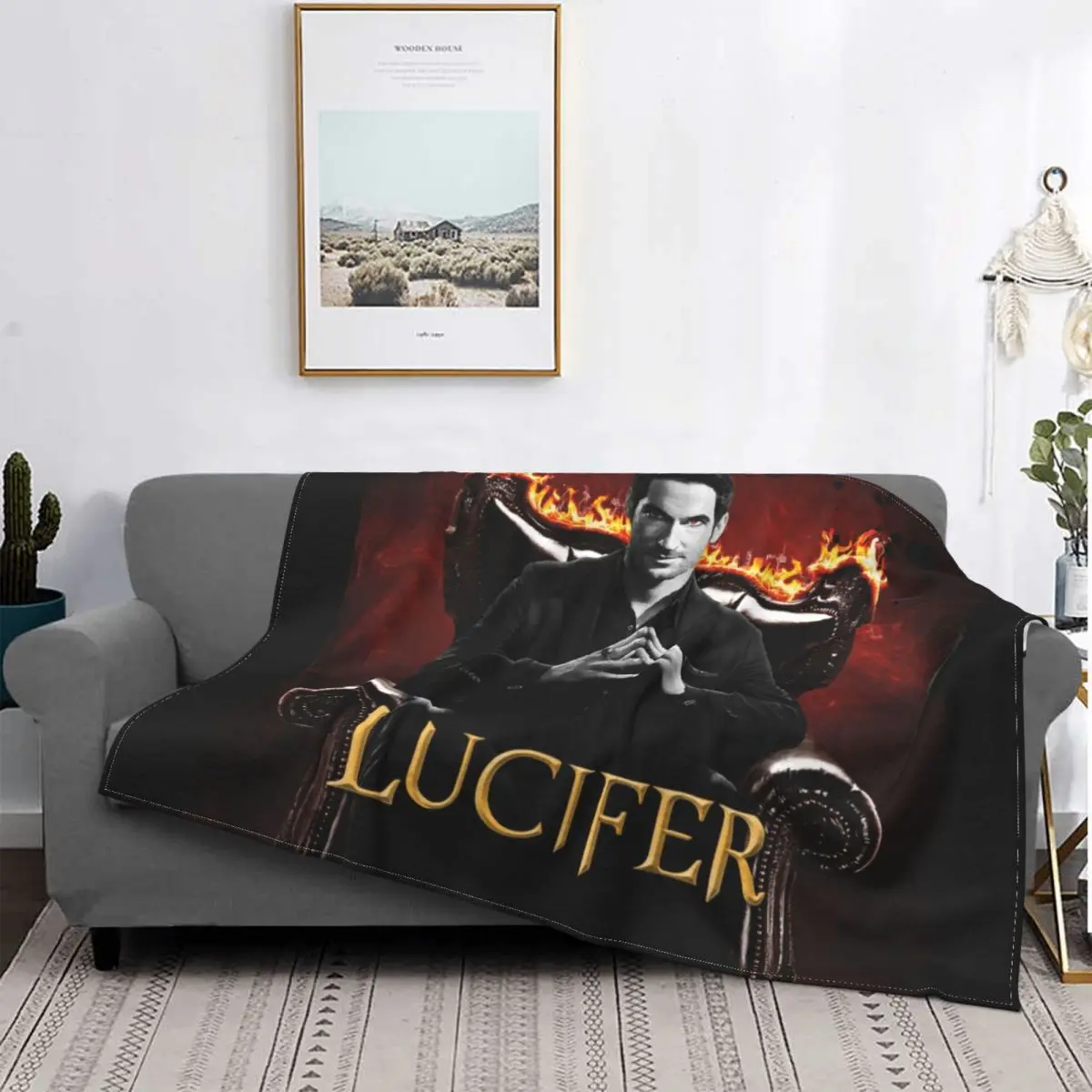 

Одеяло lucifer morningstar tv show devil, вязаное Фланелевое покрывало для спальни, дивана, персонализированное сверхмягкое теплое покрывало