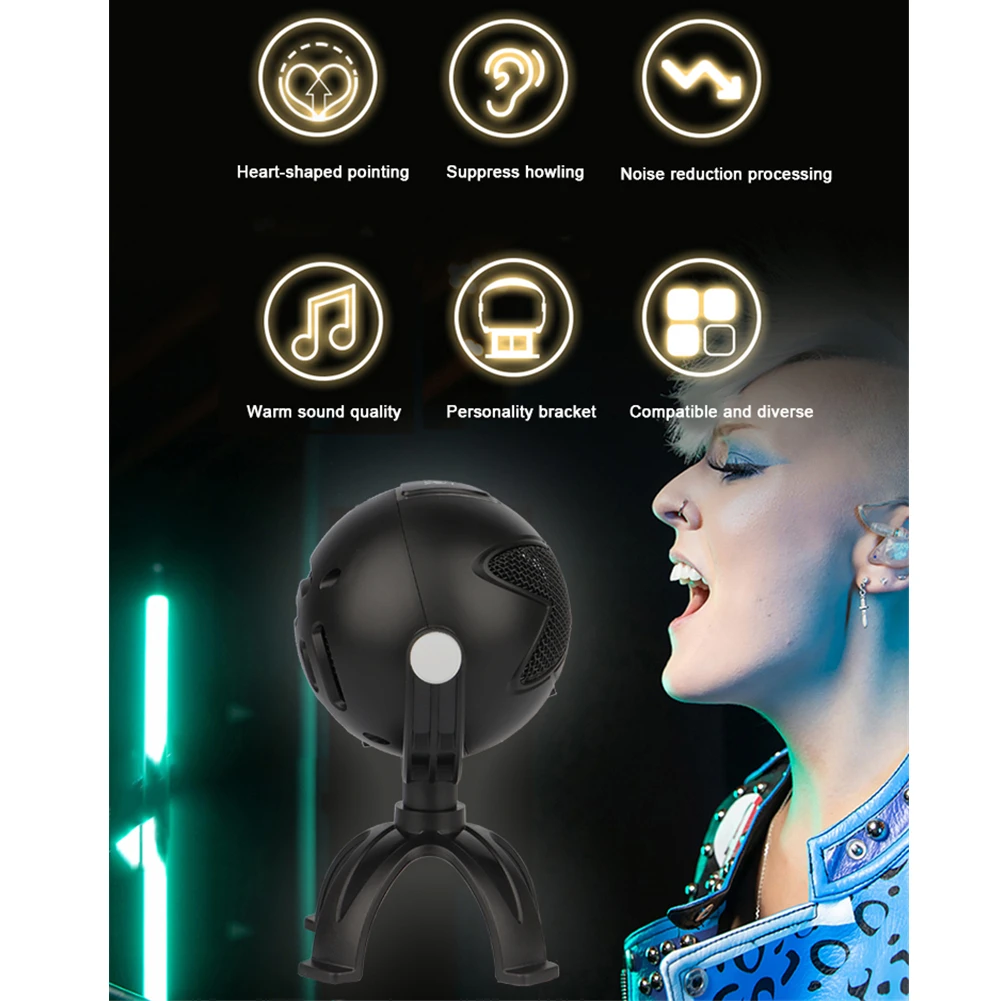 

Condenser Microphone USB Φ14.0 Mm -38db±2db 30hz-20khz 60db Cardioid Cardioid Mic Condenser Microphone Desktop