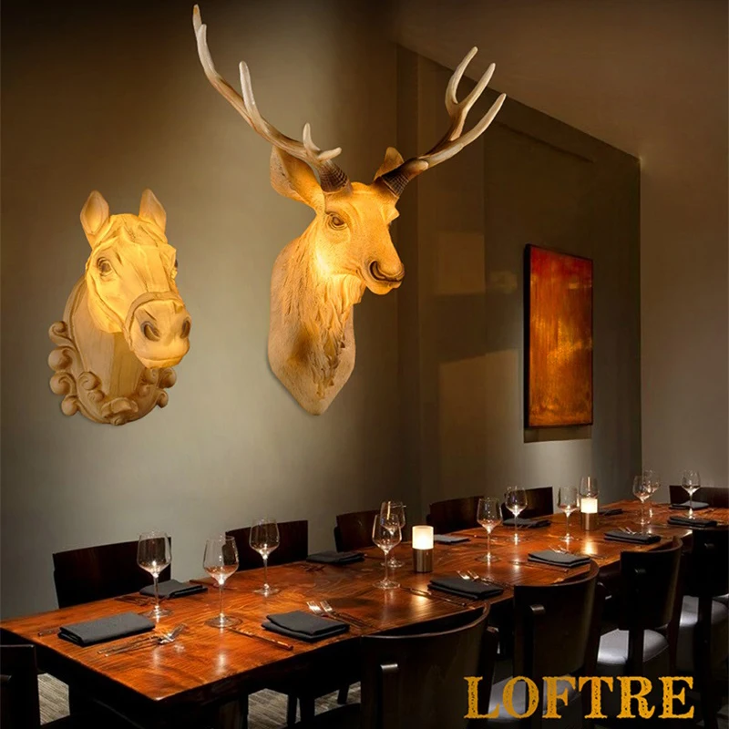 Аосонг нордическая настенная люстра лампы внутри ретро животного творческая прикроватная освещение для декора дома, гостиной, спальни, коридора.