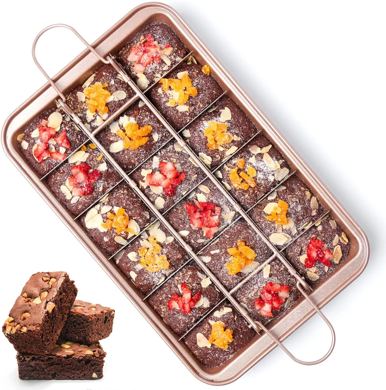 

brownie pan with dividers nonstick brownie pans and cutters make 18 pre-cut brownies at once perfect individual brownie baking p
