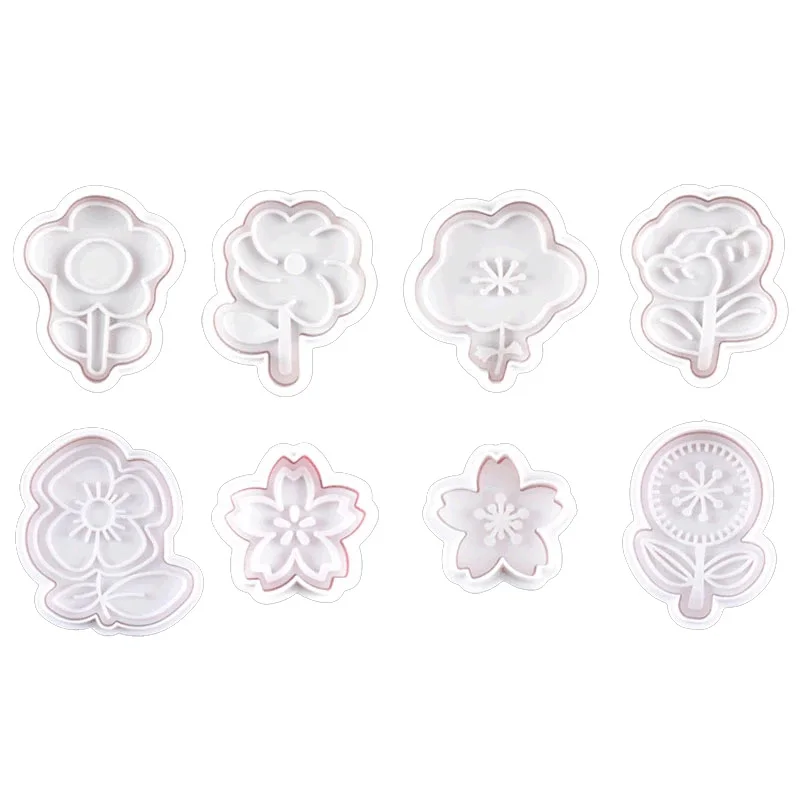 

4Pcs/Set Rose Cherry Blossoms Plunger Fondant Decorating Biscuits Mold Cutter Cake Decorating Pastry Baking Cookie Stamp Tools