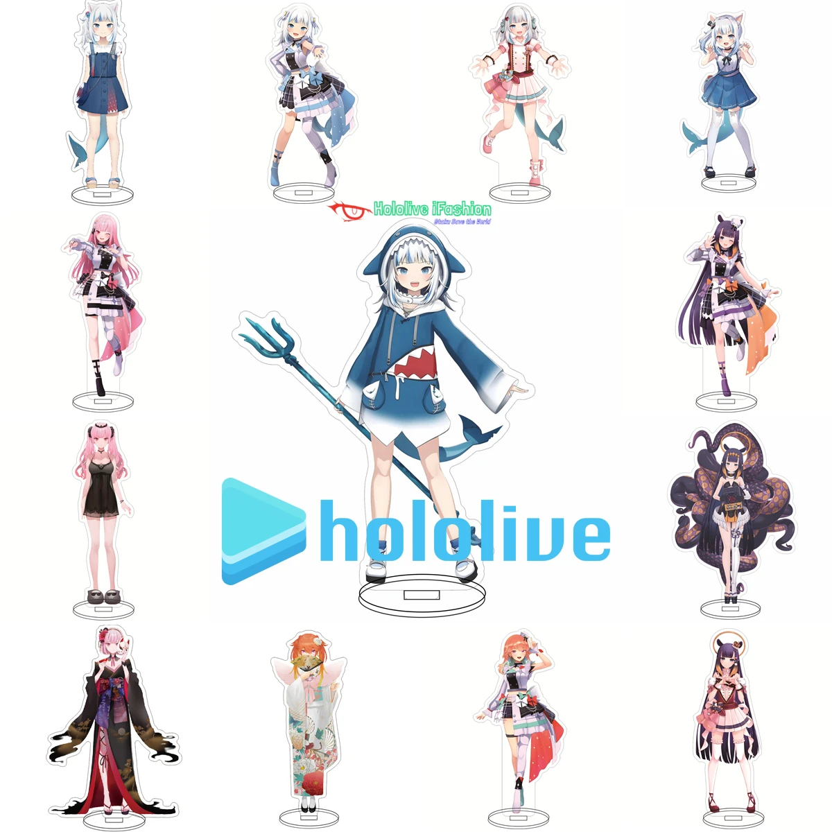 

Hololive EN VTuber Gawr Gura Watson Amelia Mori Calliope Takanashi Kiara Cosplay Anime Acrylic Stand Figure Model Toy Gift Girls