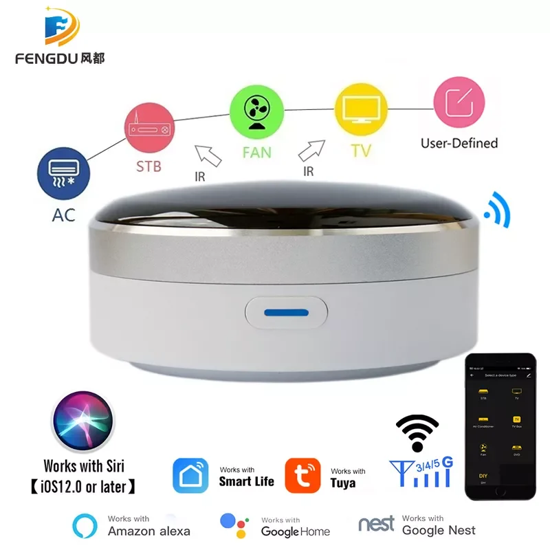 

NEW2023 IR Smart Remote Control App WiFi + Infrared Home Control Hub Works with google Assistant Alexa Siri