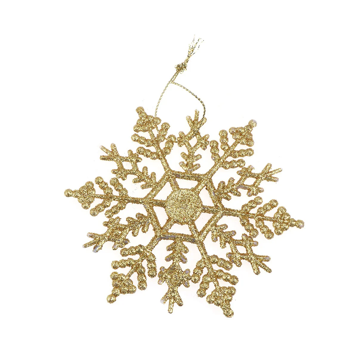 

24Pcs Hanging Snowflakes Slice Shiny Bling Winter Embellishing Snowflake Xmas Tree Hanging Pendant for Home Shop Decor Golden