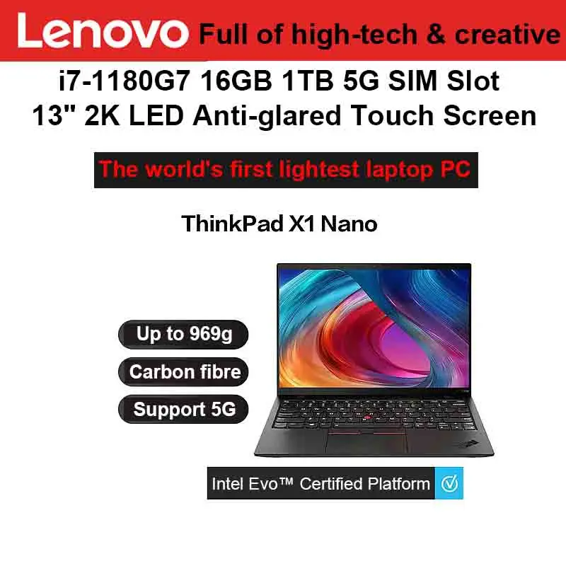 Ноутбук Lenovo ThinkPad X1 Nano 13 дюймов 2K 16 ГБ ТБ |