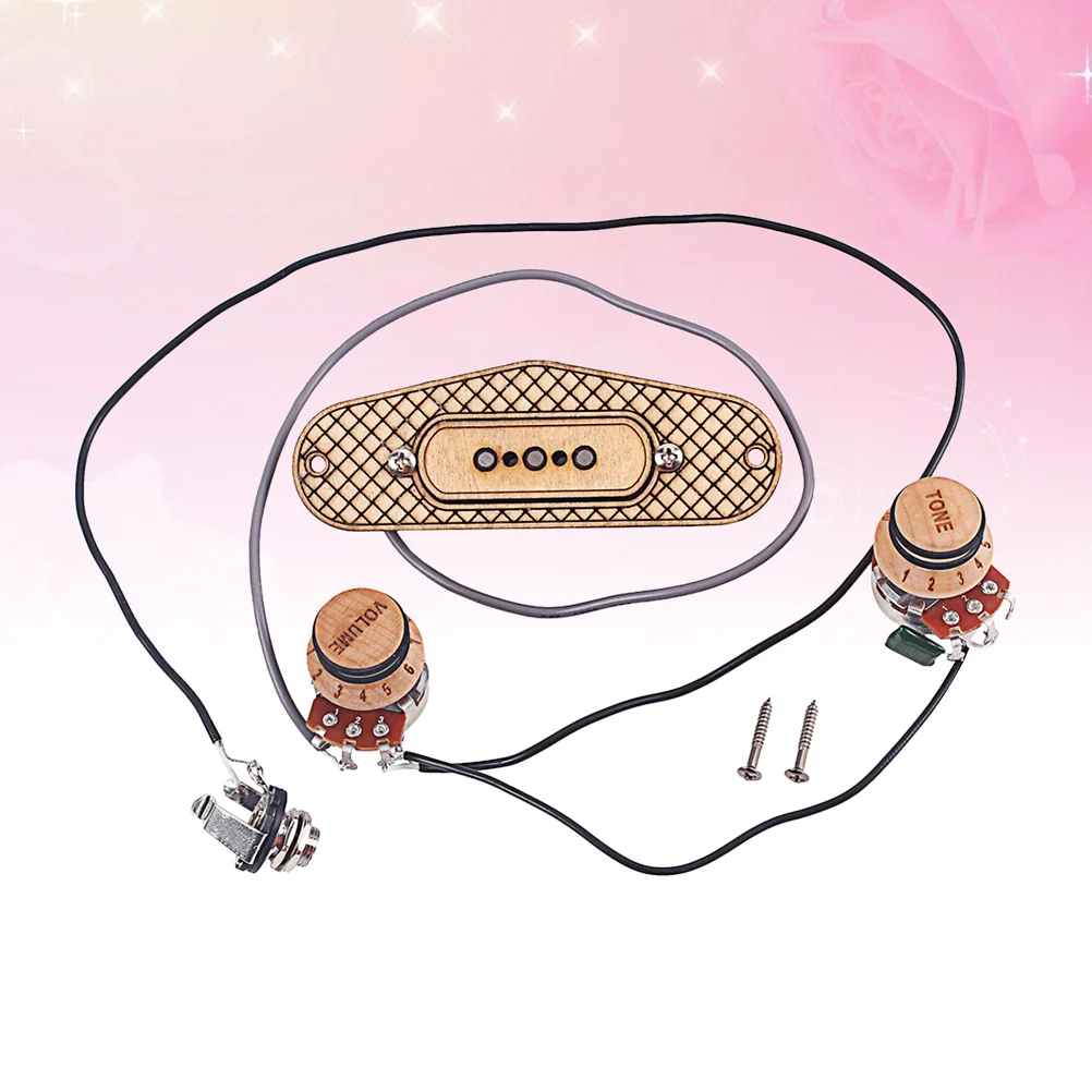 

3 Strings Professional Music Instruments Guitar Transducer Metal Pre-Wired Amplifier Piezo Pickup Guitar Accessory (Beige)
