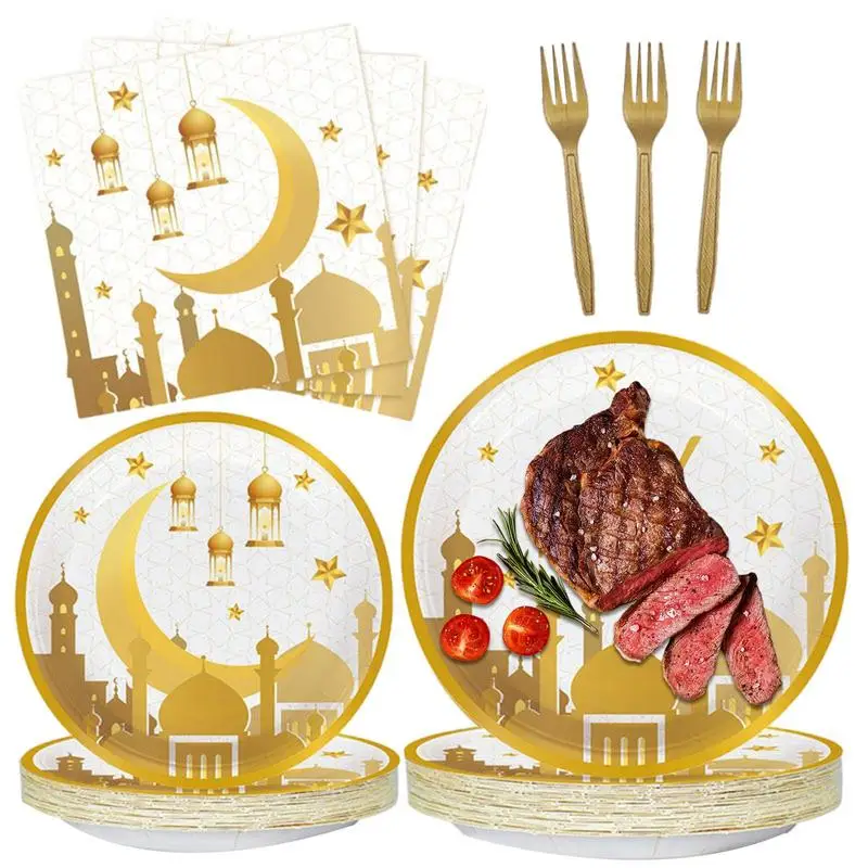 

Украшение для стола Eid, звезда, луна, фонарь, узор, бумажная тарелка, набор посуды, 96 шт., праздничные декоративные принадлежности Eid вечерние ...