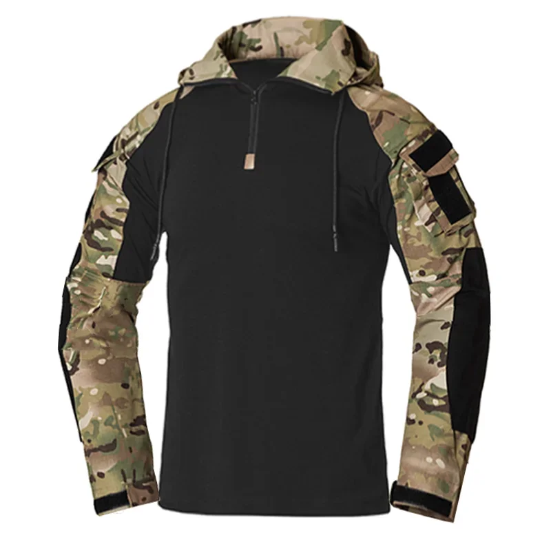 Мужская тактическая футболка камуфляжная униформа для пейнтбола Охотничья