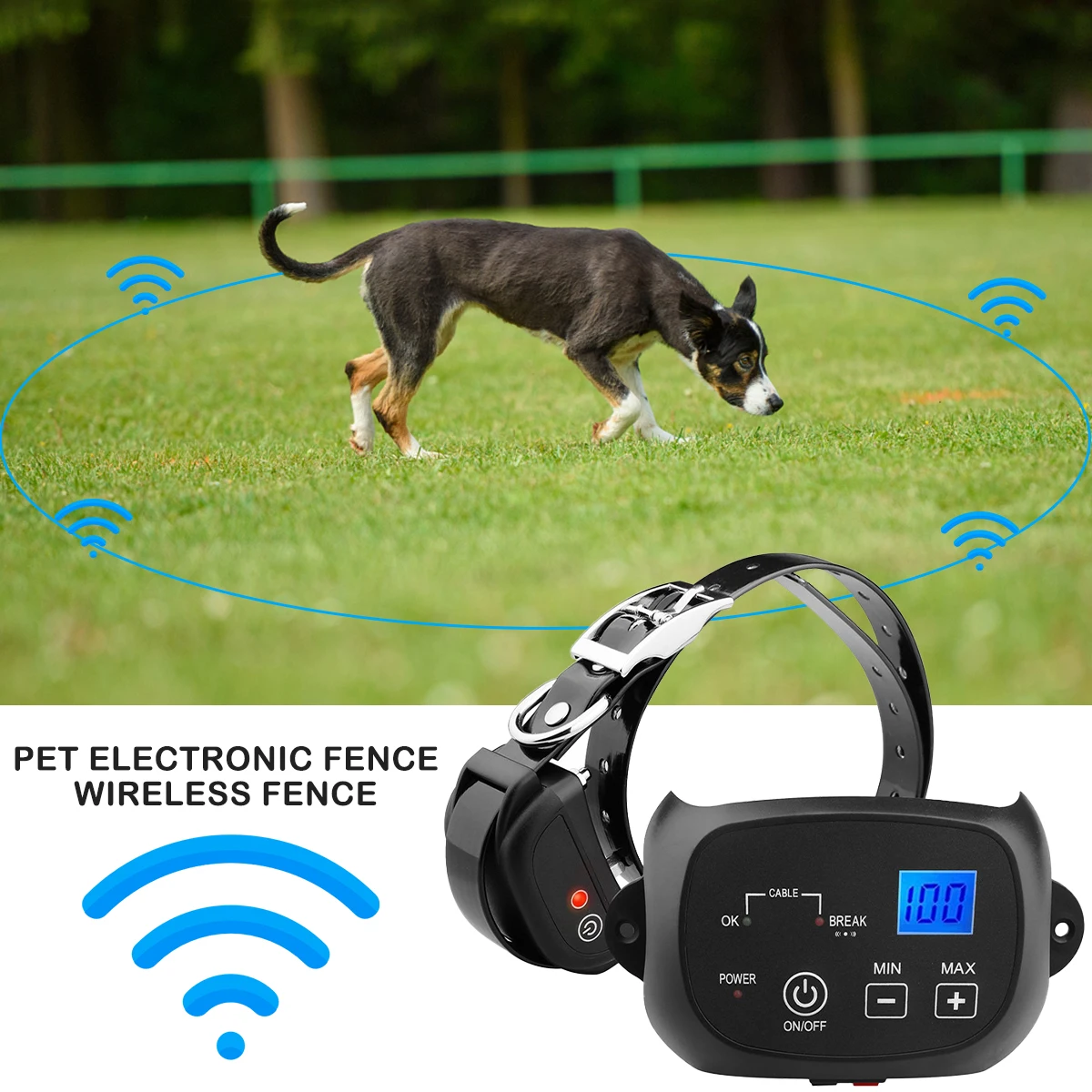 Wireless Dog Fence Electric Pet Containment System Dog Training Collar Waterproof Receiver Rechargeable Shock Collar for Pet