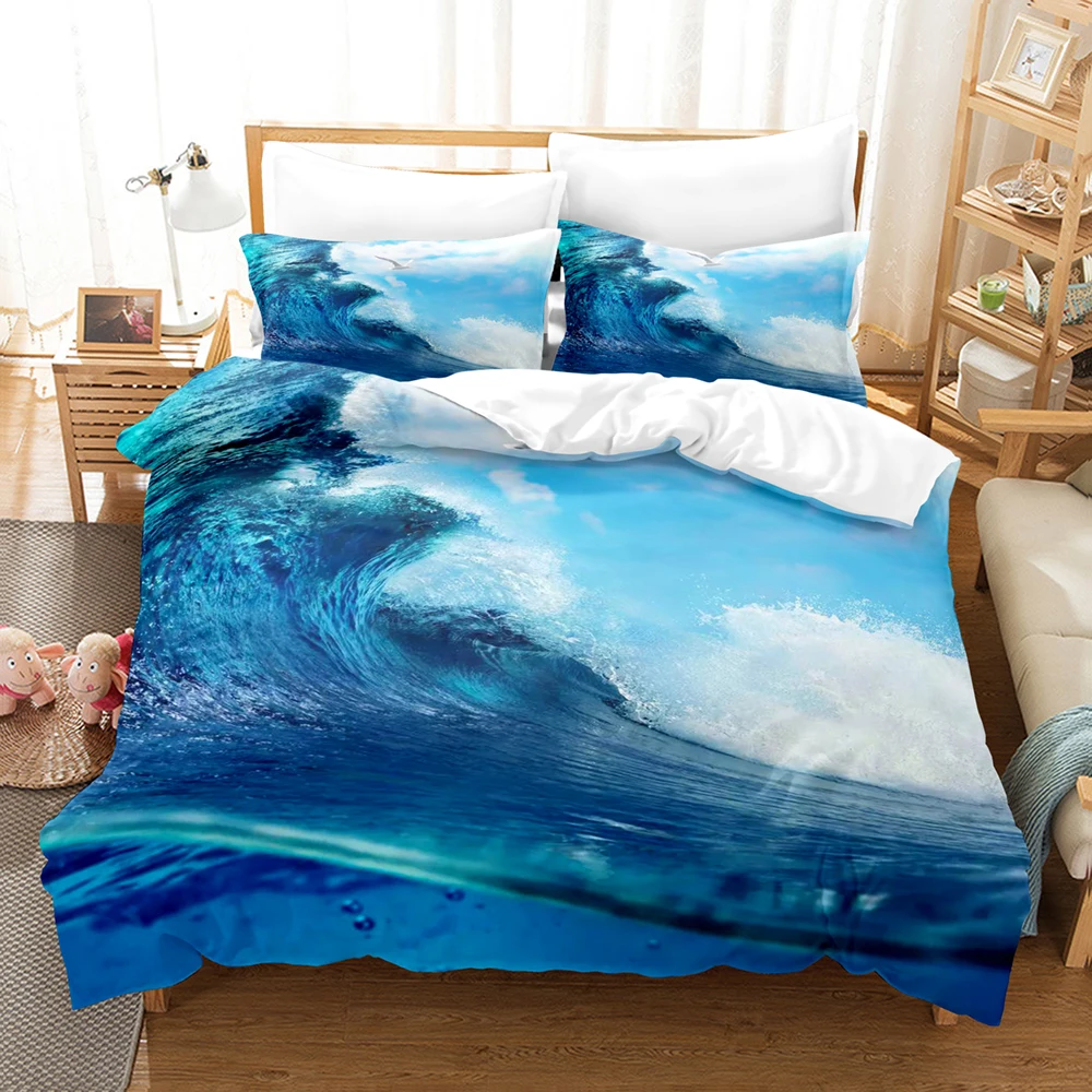 

Bedding Set Single Twin Full Queen King Size Ship Coconut Tree Bed Set Aldult Kid Kawaii Duvetcover Sets 05 New Seaside Scenery