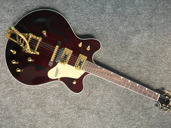 

Jazz Semi-hollow Oem 6 String Electric Guitar,gold Hardware paint F holes Free Delivery Support Custom