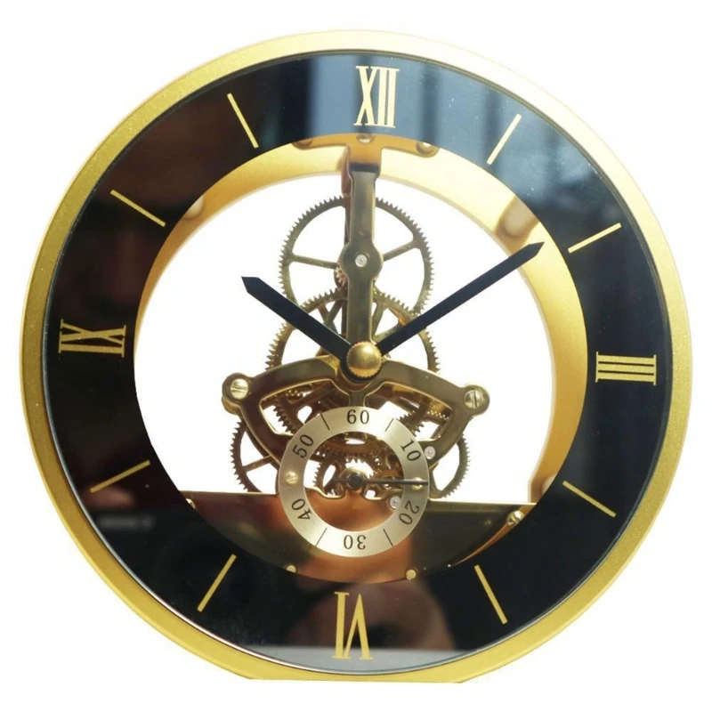 

Movement Round Decorative Table Clock Antiques Clocks Gear Wall Clock Metal Perspective Movement Clock Accessory