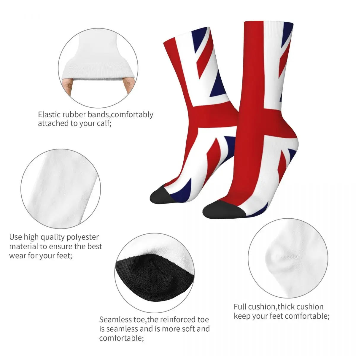 Носки с флагом Великобритании готические чулки Union Jack Осенние Нескользящие