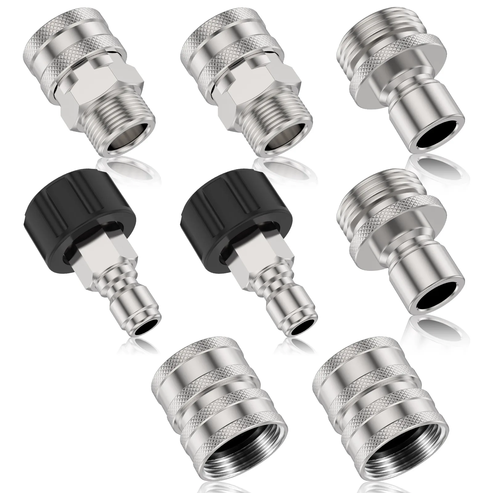 

8 шт., быстросъемные фитинги из нержавеющей стали, от M22 до 3/8 дюймов