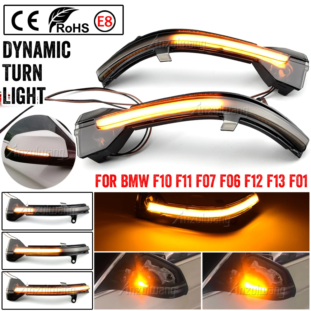 

2Pcs For BMW 5 6 7 Series F10 F11 F07 F06 F12 F13 F01 LED Rear View Mirror Dynamic Indicator Blinker Repeater Light
