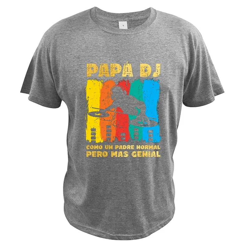Футболка PAPA DJ на День отца Мужская топ с коротким рукавом в испанском стиле 100%