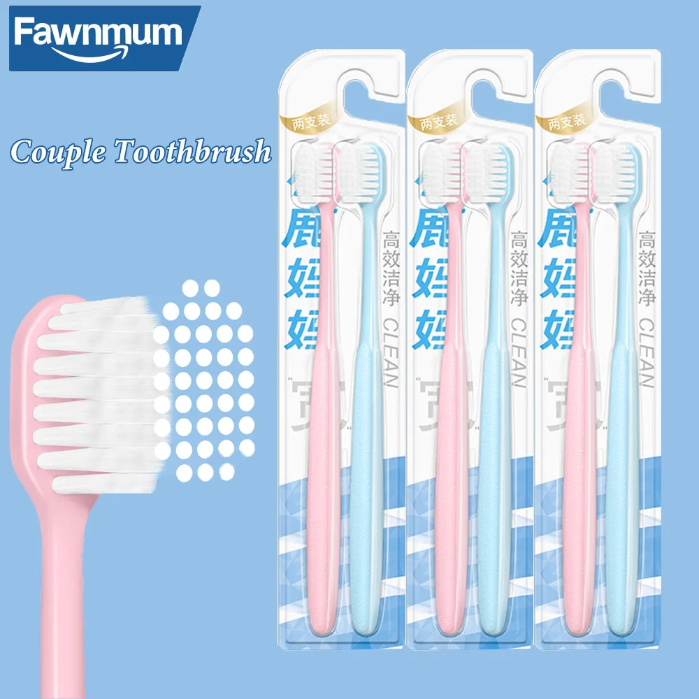Fawnmum 2 шт./компл. зубная щетка с мягкой щетиной для взрослых антибактериальная
