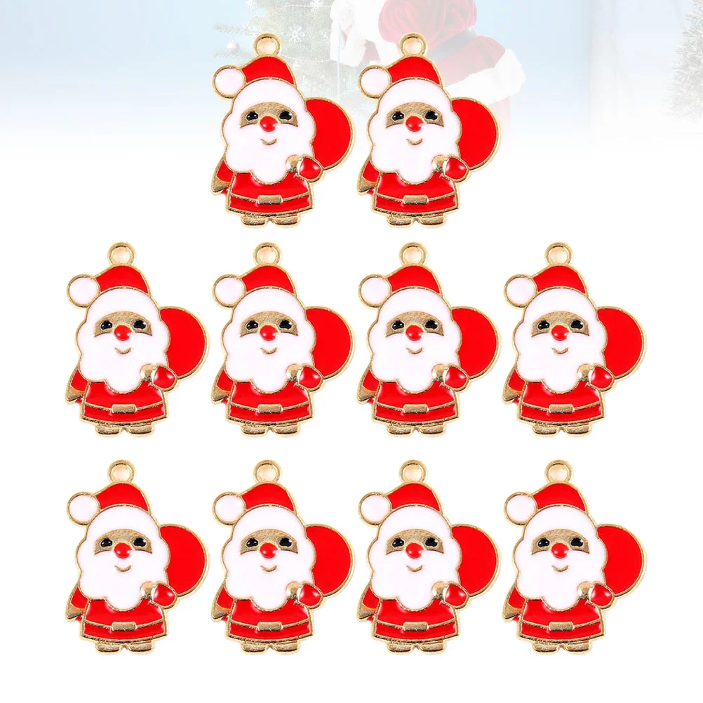 

10 шт., подвески из сплава в виде Санта-Клауса