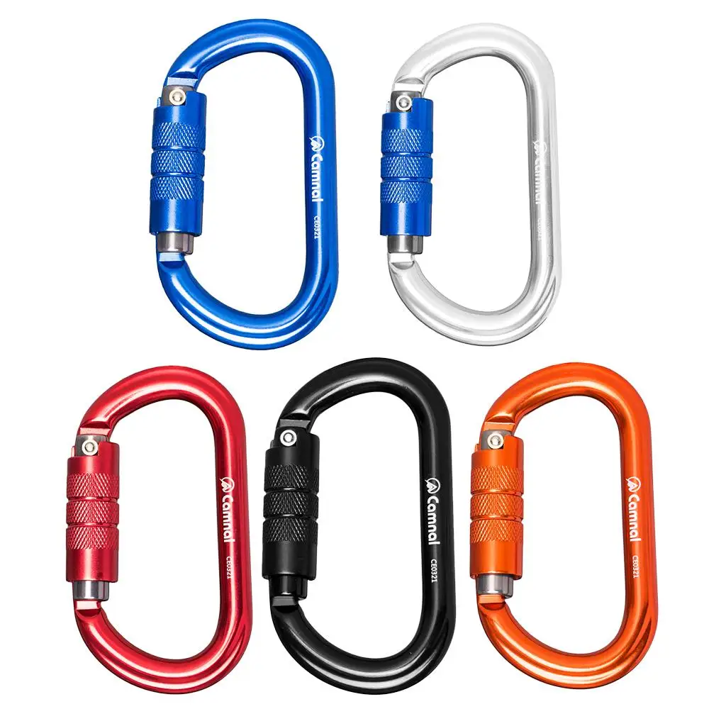 

5pcs High Strength Carabiner Climbing Mountaineering Equipment Safety Caving Scaffolding Harness