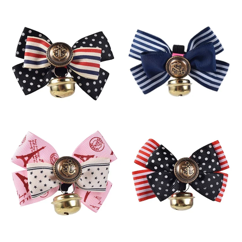 

Милый воротник для домашних животных, кошек бант для кошек, галстук с колокольчиком, регулируемое безопасное повседневное ожерелье для щен...