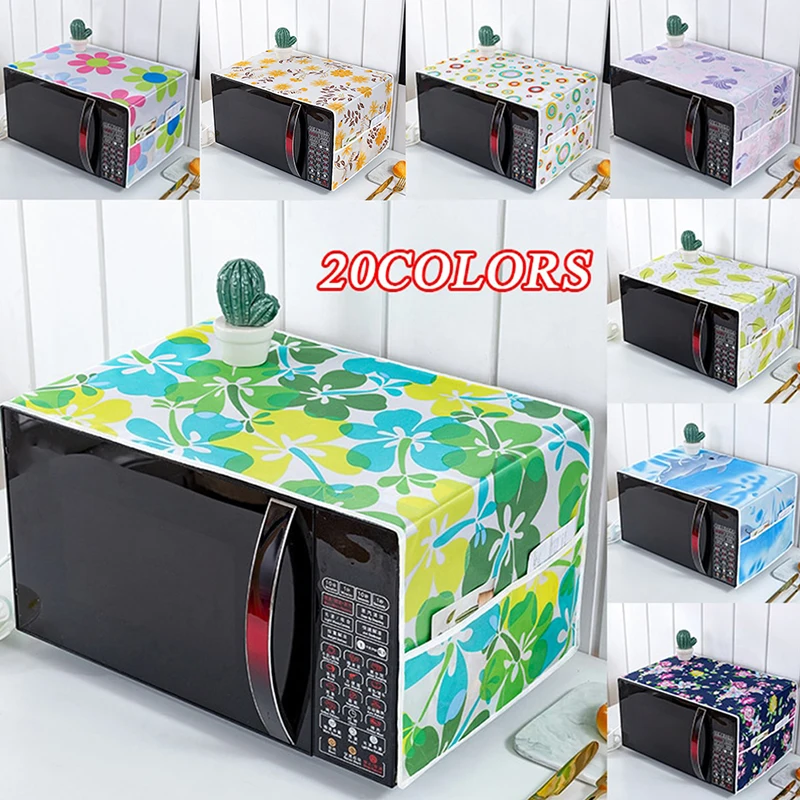 

Waterproof Microwave Oven Covers Grease Proofing Storage Bag Double Pockets Dust Covers Microwave Oven Hood Kitchen Accessories