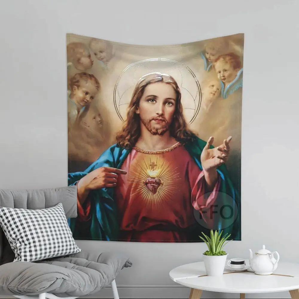 

Бутик гобелен «Иисус» настенный подвесной эстетический комнатный Декор масляная живопись психоделический хиппи художественный гобелен у...
