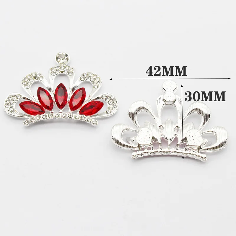 5Pcs Rhinestone Acrylic Crown Diy Buttons Bling Alloy Tiara for Headbands Wedding Party Bride Headdress Hair Embellishment